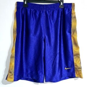 Nike Men's Medium Blue & Yellow Lightweight Athletic Basketball Shorts